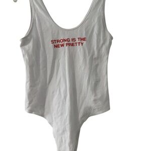 Empowering White Kids Bodysuit with Red Text